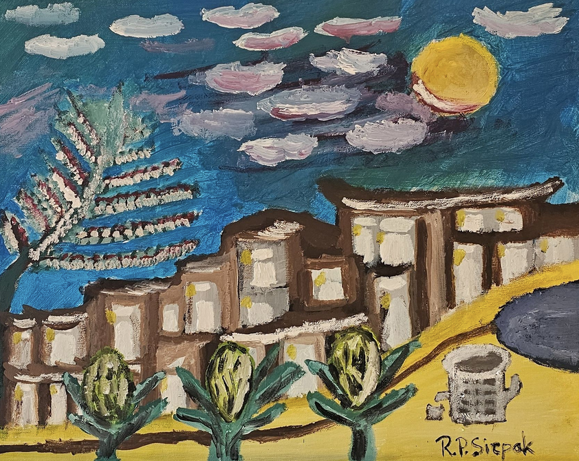 Japanese Village, Acrylic, artist: R. P. Siepak, artist username: siepak, produced: March 2025, as: Available for Acquiry, size: 50x40 cm, price: ₿2000.0
