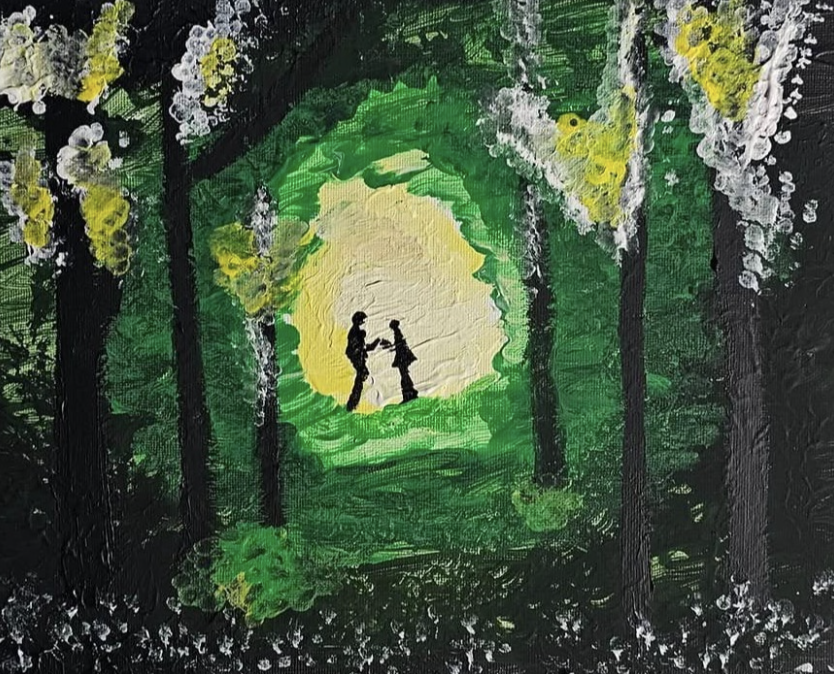 Little Green Forest, Oil, artist: R. P. Siepak, artist username: siepak, produced: July 2024, acquired by: Krzysztof, location: Poland, as: Exchange of Value, size: 24x18 cm
