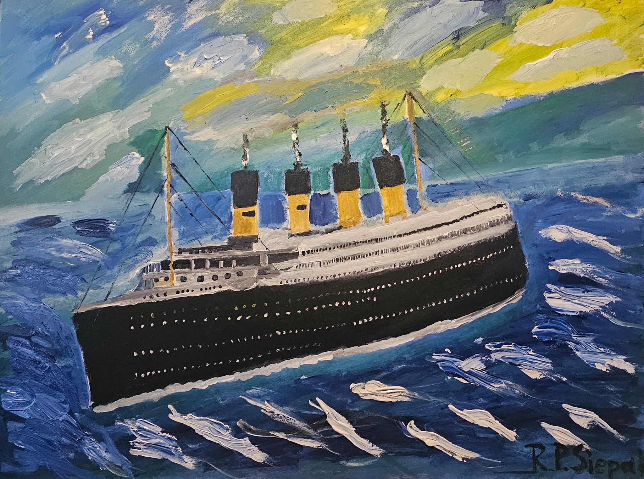 Titanic, Acrylic, artist: R. P. Siepak, artist username: siepak, produced: October 2025, as: Available for Acquiry, size: 120x90 cm