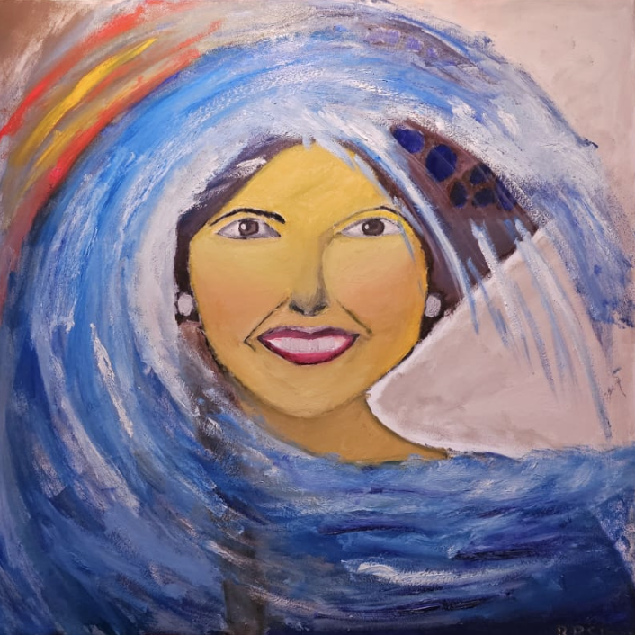 Nefertiti, Oil, artist: R. P. Siepak, artist username: siepak, produced: November 2025, as: Available for Acquiry, size: 100x100 cm