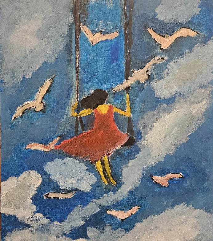Swing, Oil, artist: R. P. Siepak, artist username: siepak, produced: November 2025, acquired by: Marta, location: Poland, as: Gift, size: 40x50 cm