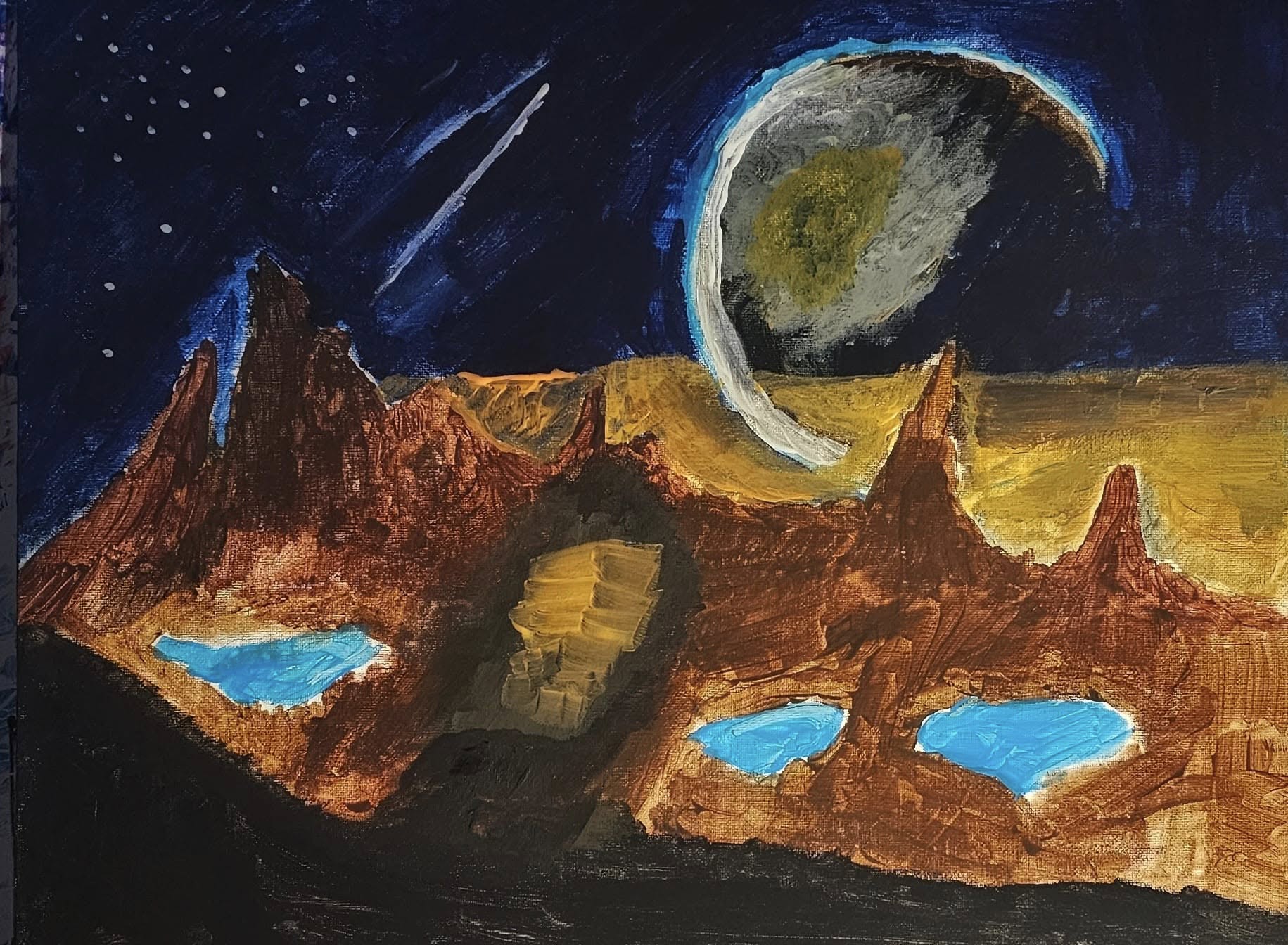 Three Body Problem, Acrylic, artist: R. P. Siepak, artist username: siepak, produced: June 2024, acquired by: Konrad, location: Poland, as: Transaction, size: 50x40 cm